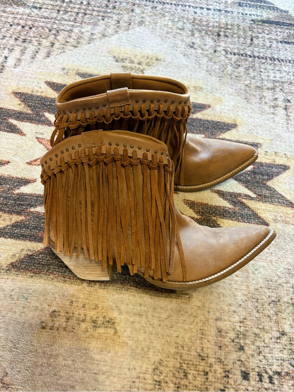 Abilene Women’s Rawhide Ankle Fringe Boots Size 9.5